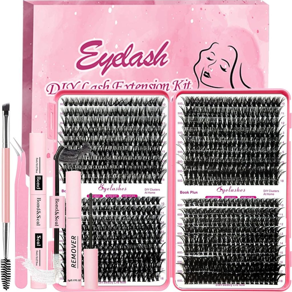 Qiveaory Wimpernverlängerung Kit 720pcs DIY einzelne Produktbild 