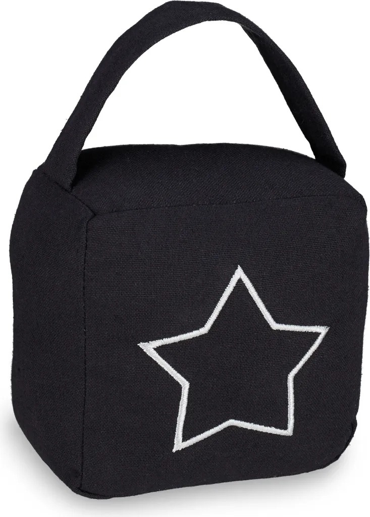 Relaxdays Set 4 Fermaporta a Sacco 1kg Nero Star | Blocca Porte Antivento