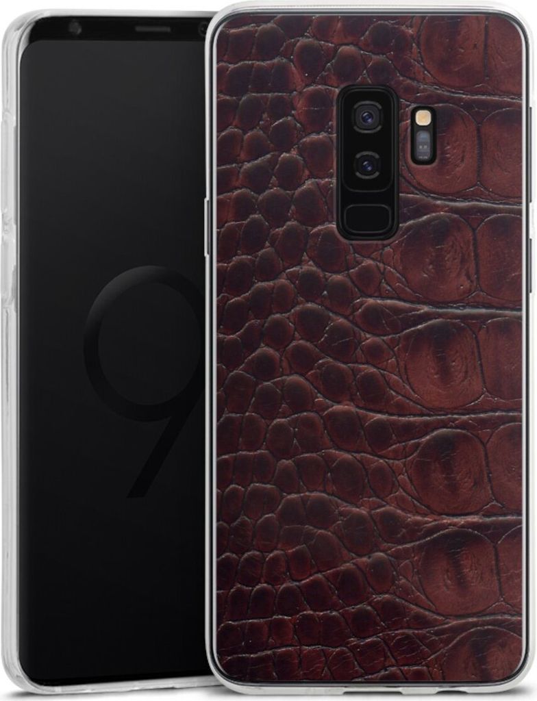DeinDesign Handyhülle für Samsung Galaxy S9 Plus Silikon Hülle Case Smartphone Schutzhülle Animalprint Krokodil Leder