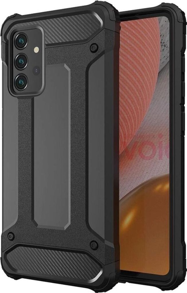 Hybrid Armor Case Handyhülle Bumper kompatibel mit Samsung Galaxy A36 5G Schwarz