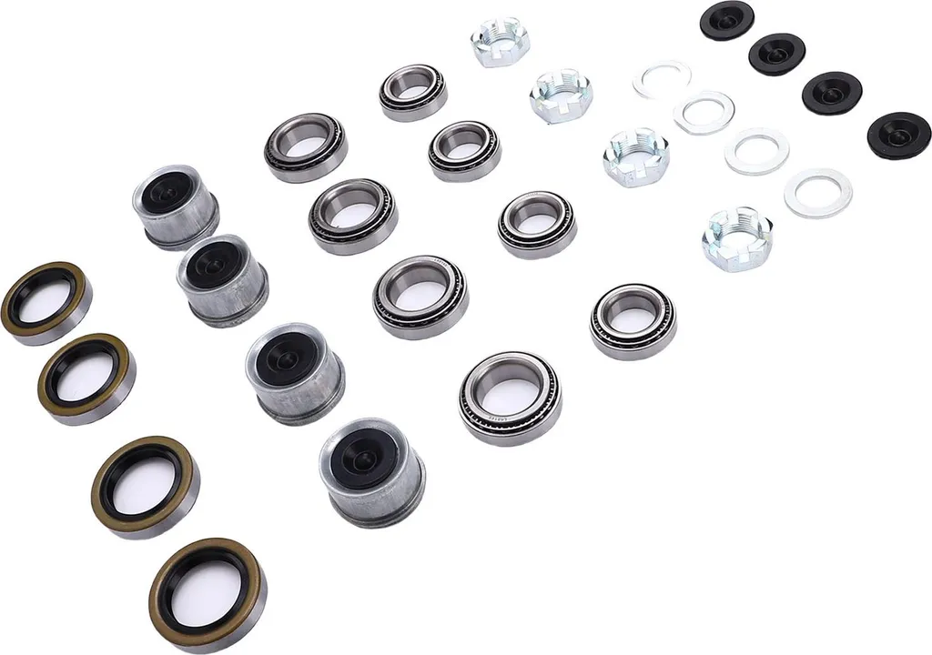 Lot de 4 kits roulements pour remorque de bateau avec bouchons et joints
