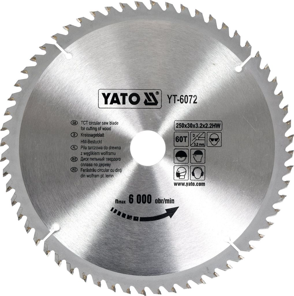Hartmetall-Sägeblatt 250 x 30 mm, 60 Zähne