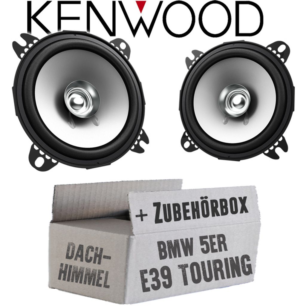 Lautsprecher Boxen Kenwood KFC-S1056 - 10cm Koax Auto Einbauzubehör - Einbauset passend für BMW 5er E39 Touring Dachhimmel - justSOUND