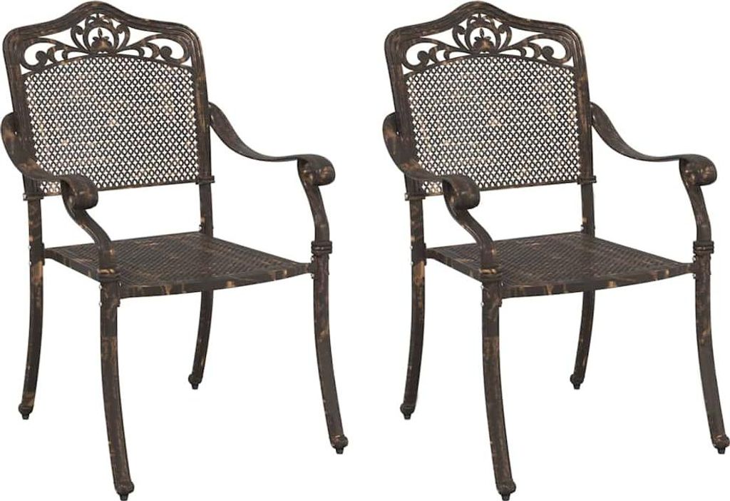 vidaXL Gartenstuhl 2 pcs Bronze 55 x 55 x 92,5cm Aluminium