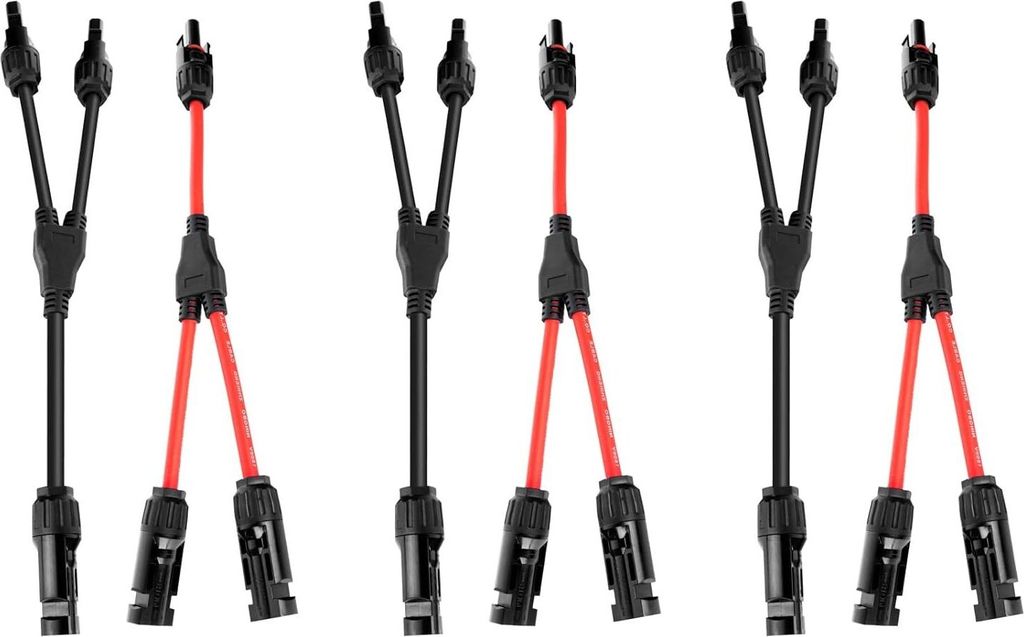 Solarkabel Y Verteiler, Wetterbeständig Multi-Contact 4 Y-Stecker Solarpanel, PV Kabel Parallel Male Female MMF und FFM, Kabel für photovoltaikan...