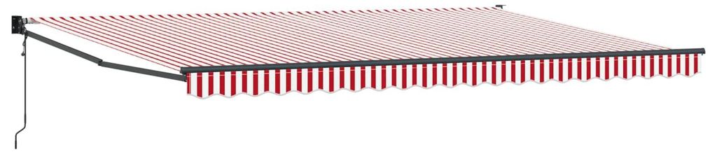 vidaXL Markise Rot und Weiß 500 x 300 x 165 cm Polyester und Metall