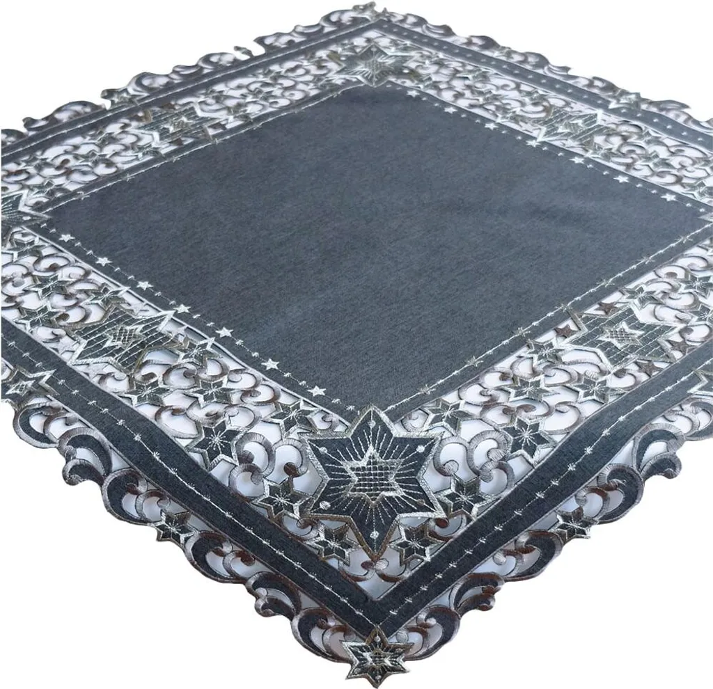 Tovaglia Centrotavola SELINA 85x85 - Grigio Scuro Poliestere Premium