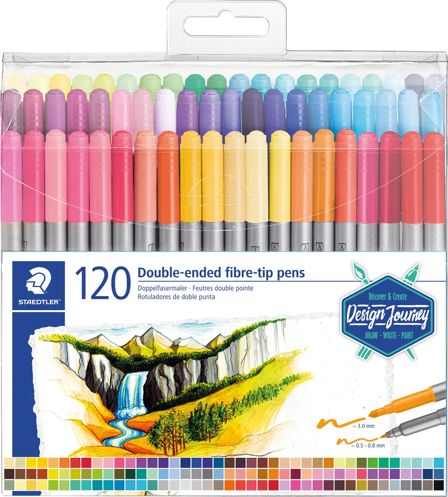 Set 120 Pennarelli STAEDTLER 3200 per Bullet Journal e Disegno