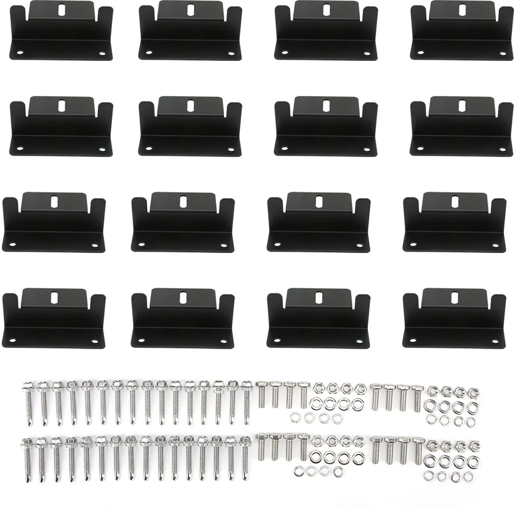 Kit Montage Solaire pour Caravane et Van Aménagé Support Aluminium Noir 4x