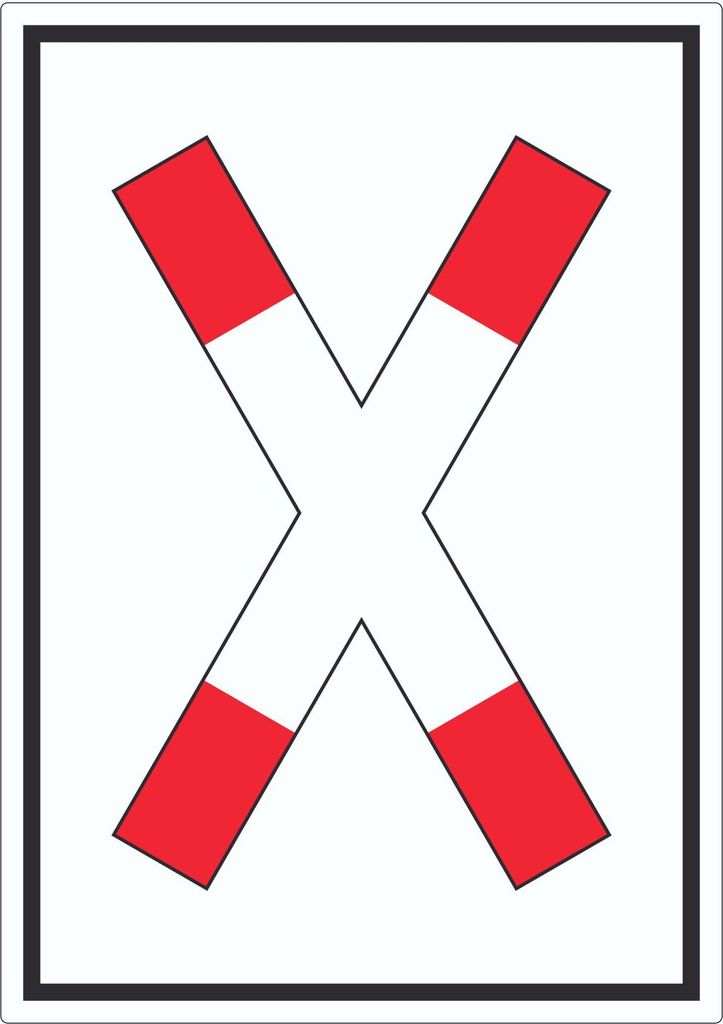 Aufkleber Andreaskreuz A7 (74x105mm)