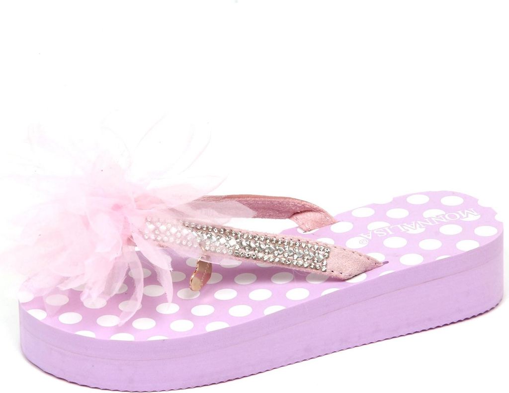 E8630 infradito bimba Mädchen MONNALISA scarpe Gummi/Gewebe rosa Sandale Schuh