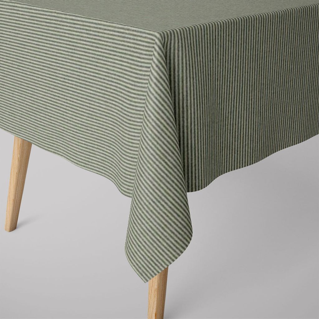Tischdecke Dobby Streifen grün beige div. Größen von SCHÖNER LEBEN. Größe 130x300cm
