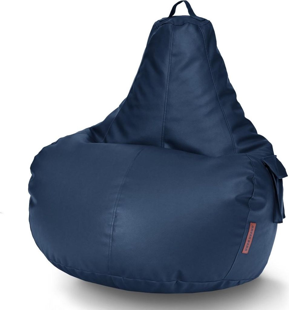 Green Bean Sitzsack aus Kunstleder mit EPS Perlen Füllung - 90 x 80 x 70 cm - Bean Bag Sitzkissen Sitzpuff Sitzsessel Bodenkissen Lounge Gaming ...