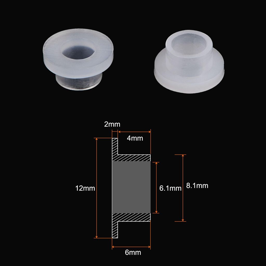 10 Stš¹ck Geflanscht Hš¹lse Lager 6.1mm Bohrung 8.1mm AD 6mm L?nge Nylon Buchsen fš¹r Welle Wei?