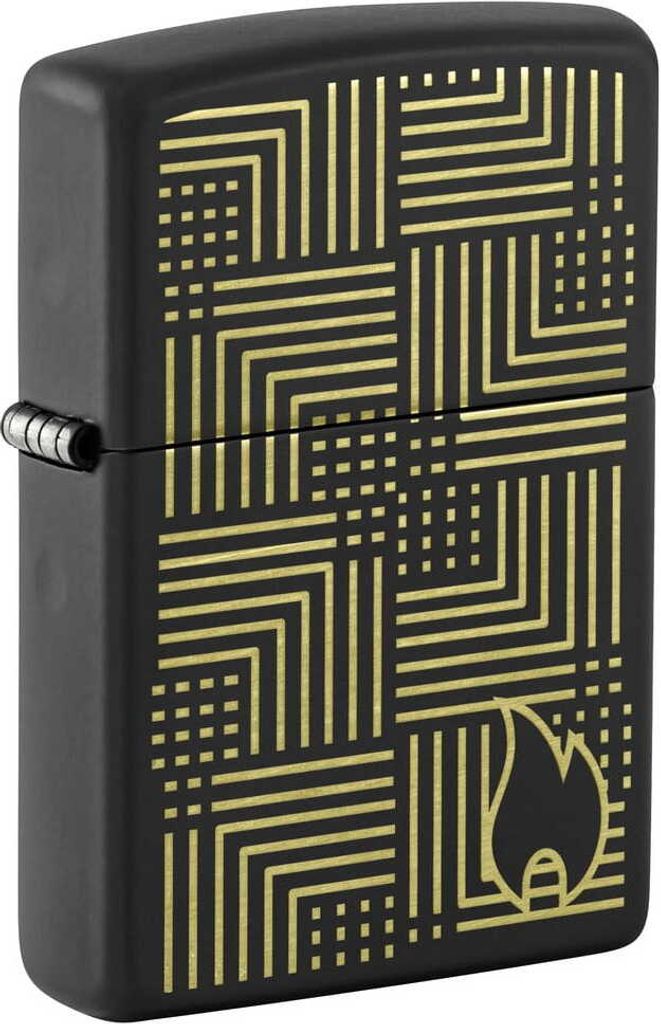 Zippo Feuerzeug mit geometrischem Muster und Flamme – Modell 60007352