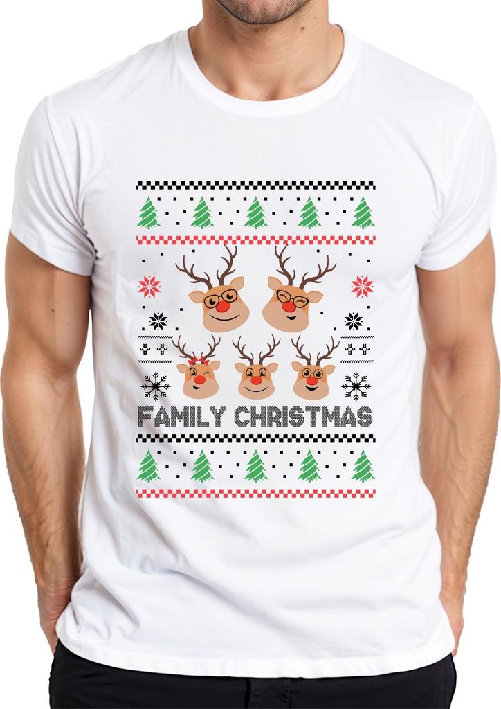 Family Christmas Ugly Sweater Familie - Weihnachten Weihnachtsgeschenk Christmas Herren T-Shirt, Weiß, S