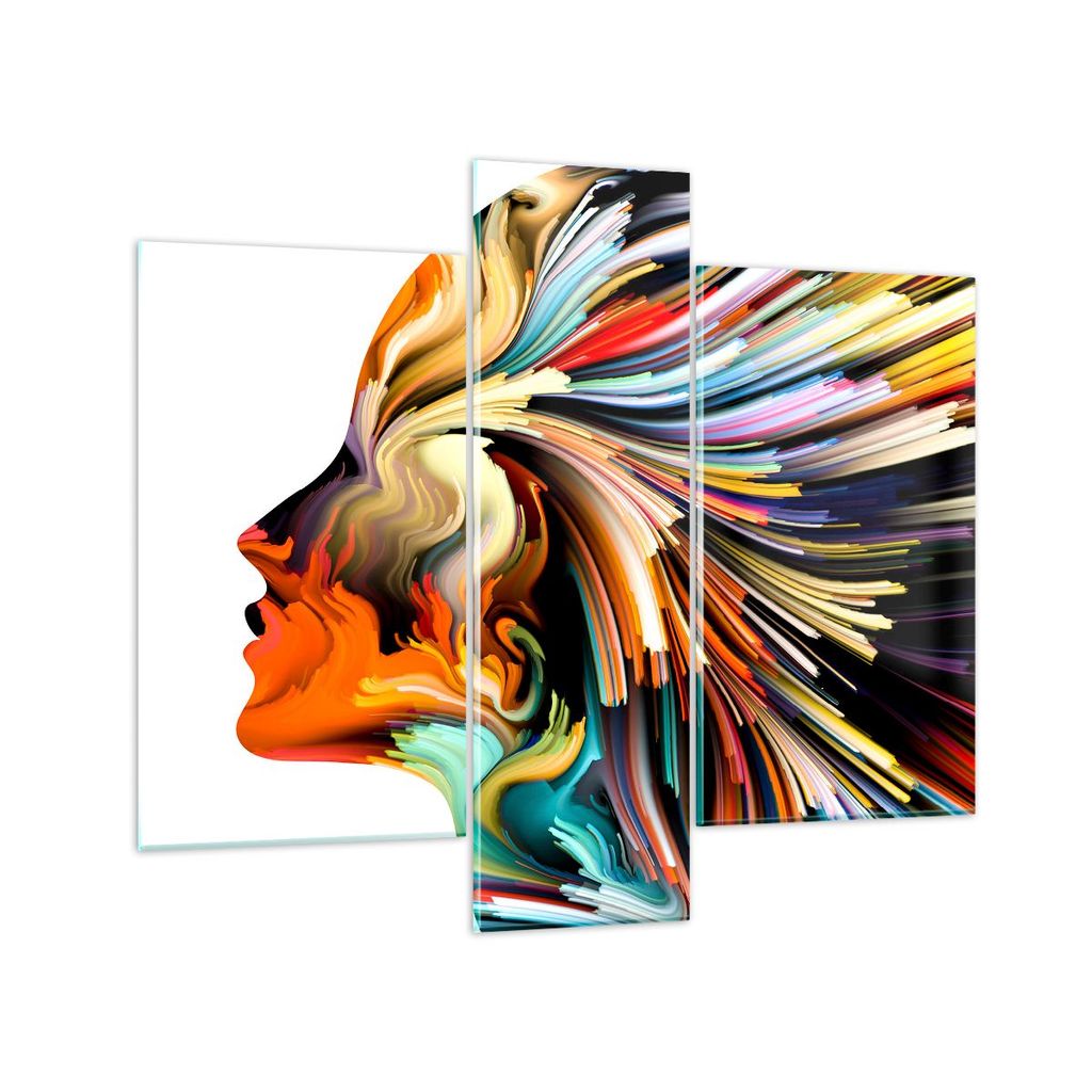 Bilder auf glas - Effekte Expressionismus Mädchen Fantasie - 95x80cm - Glasbilder - Wandbilder - Kunstdruck - Wanddekoration aus Glas - Glas Bilde...
