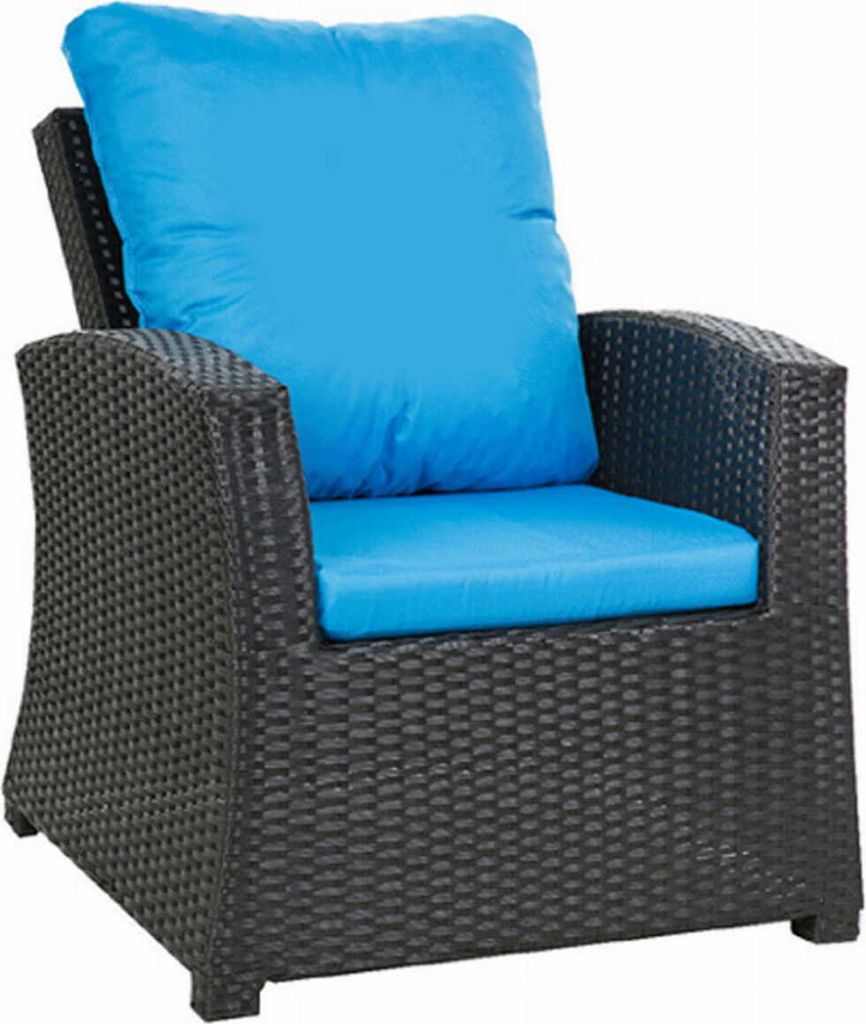 Gartenkissen fur polyratanen 6er set Sitzkissen 56x52x7, Rückenkissen 56x50 Blau Sesselkissen Rattankissen Kissen für Gartenstühle rattan