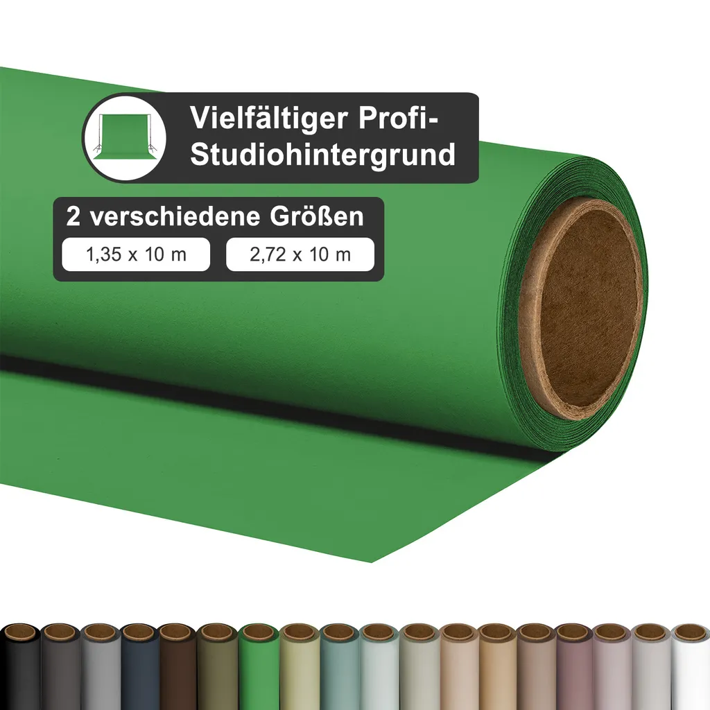 Fond de Studio Photo en Papier Vert 160g/m² Résistant sans Reflets - 2