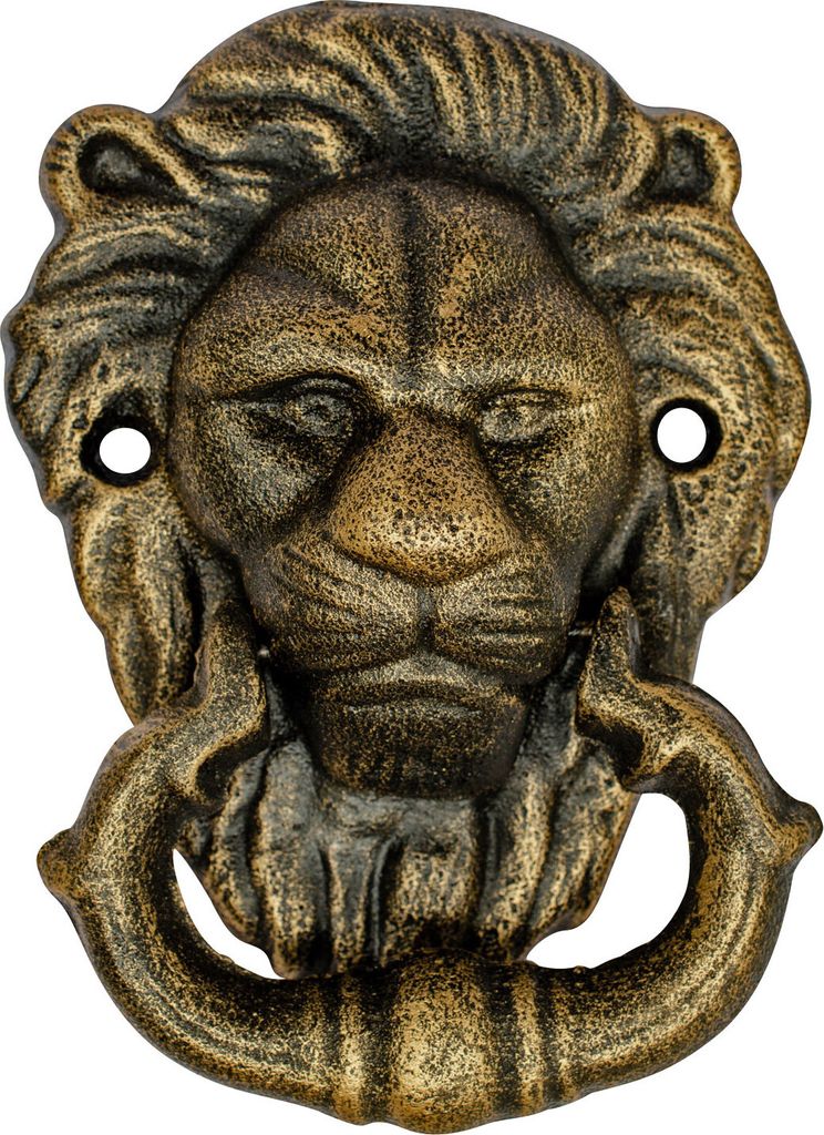 Türklopfer Löwe Türbeschlag Tür Eisen Figur Skulptur im Antik-Stil 16cm