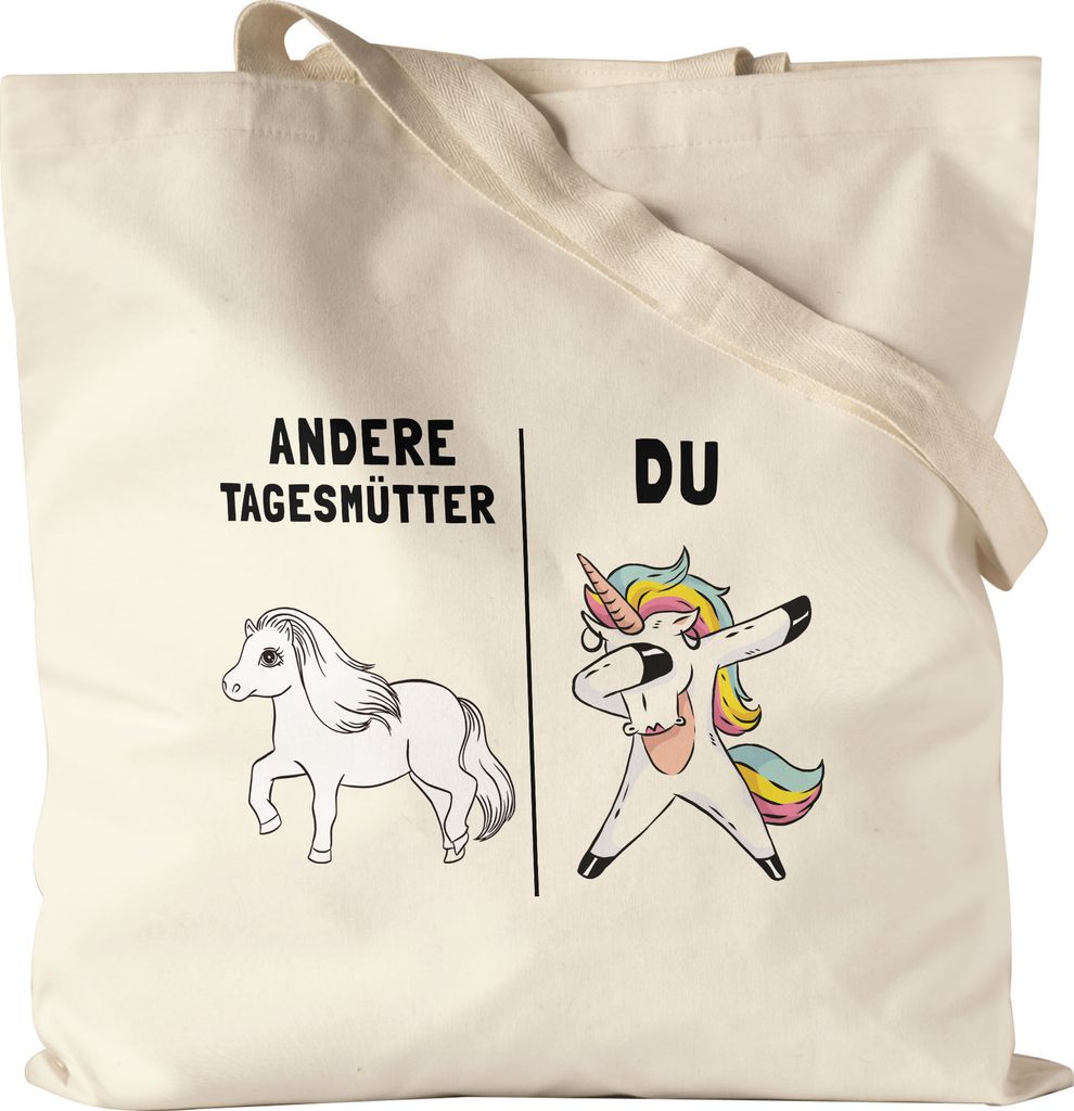 Tagesmutter Jutebeutel Stoffbeutel Canvas Kindergarten Abschied Einhorn Lustig Dankeschön & Abschiedsgeschenk Kindergarten Kita
