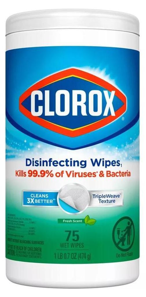 Frisch duftende Reinigungstücher x 75 Clorox Produktbild 