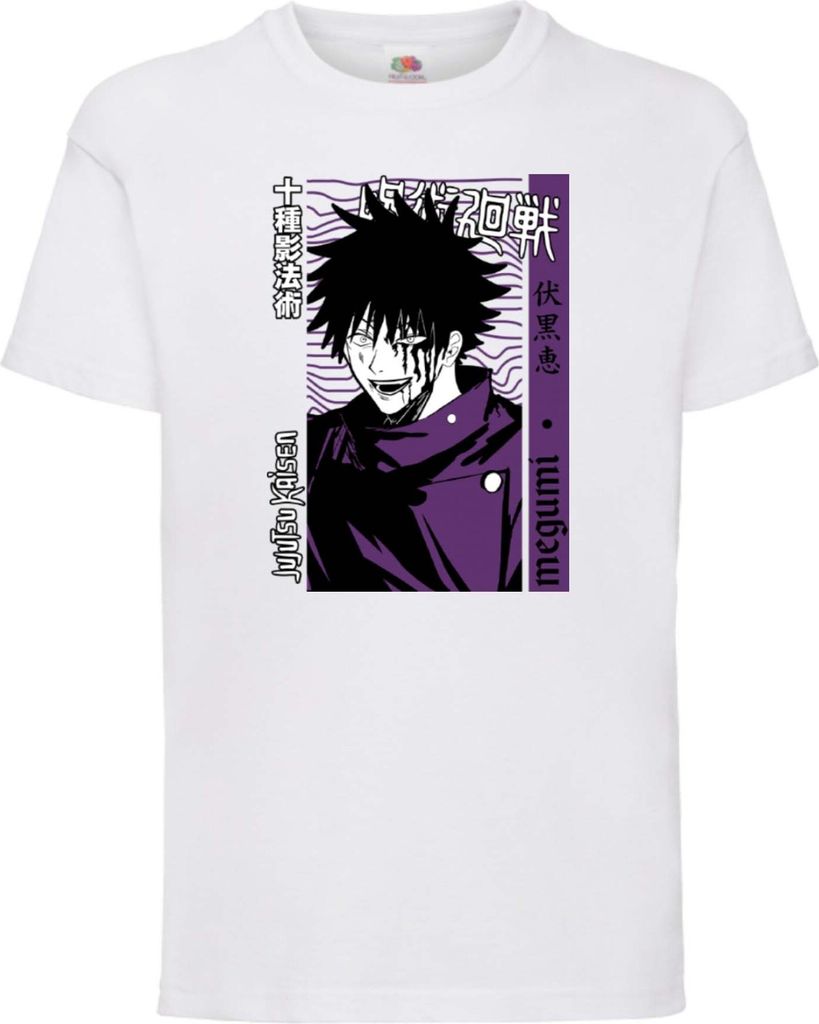 Kinder T-Shirt Japan Animation Manga Anime Comics Jujutsu Anime Manga Kaisen Megumi Fushiguro Var-046 Megumi Fushiguro, 5-6 Jahr - 116 / Weiß