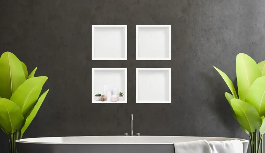 Niche de rangement douche encastrée 30x30 blanc - Optimisation d'espace - 3