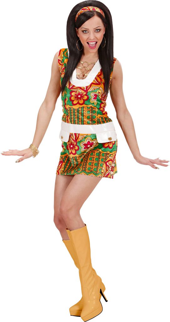 "60s MOD GIRL" aus Samt (Kleid, Stirnband) - Größe: S