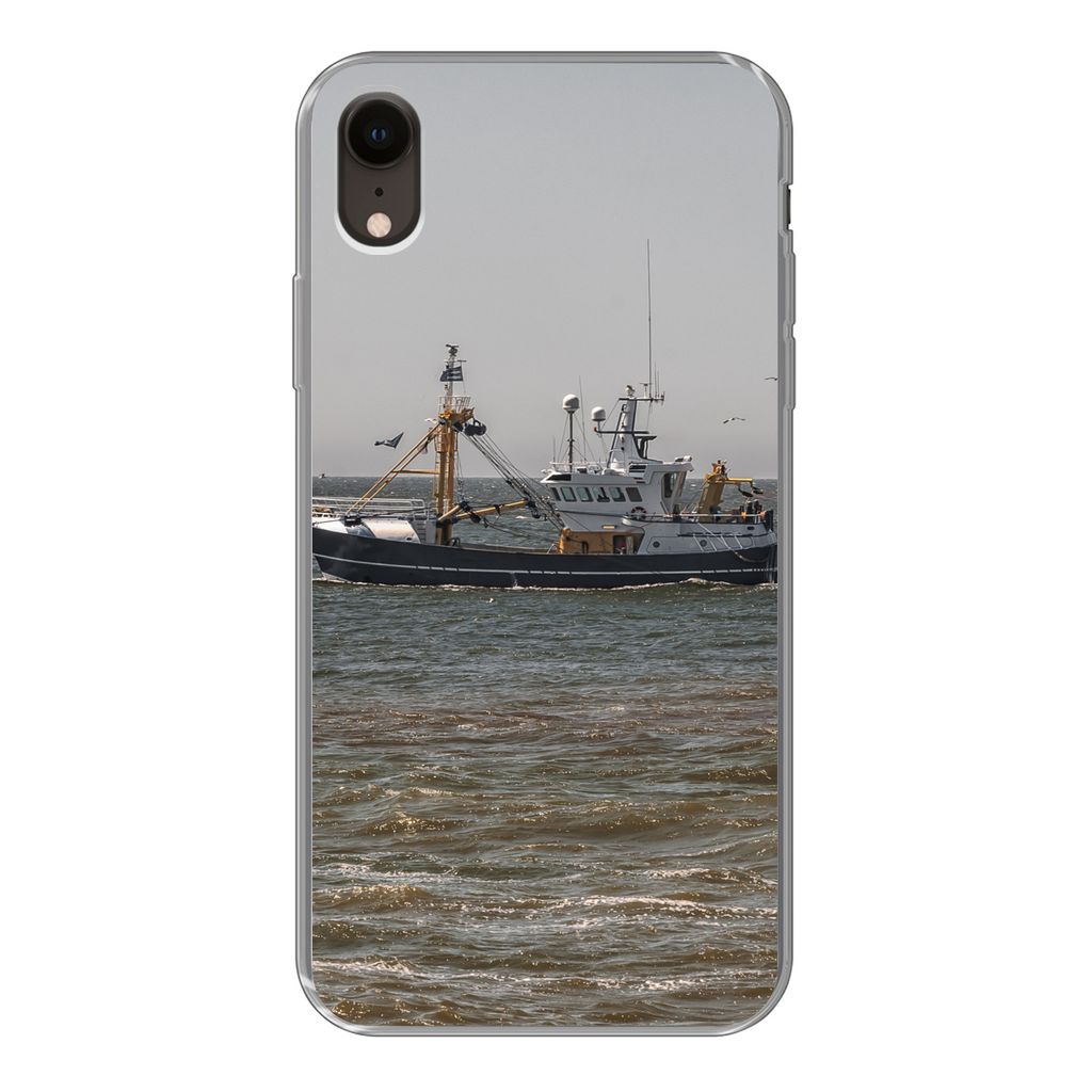 MuchoWow Handyhülle Schutzhülle Hülle für iPhone XR Nordsee - Fischerboot - Wasser Silikon Softcase Handy Hülle - Schutzdeckel
