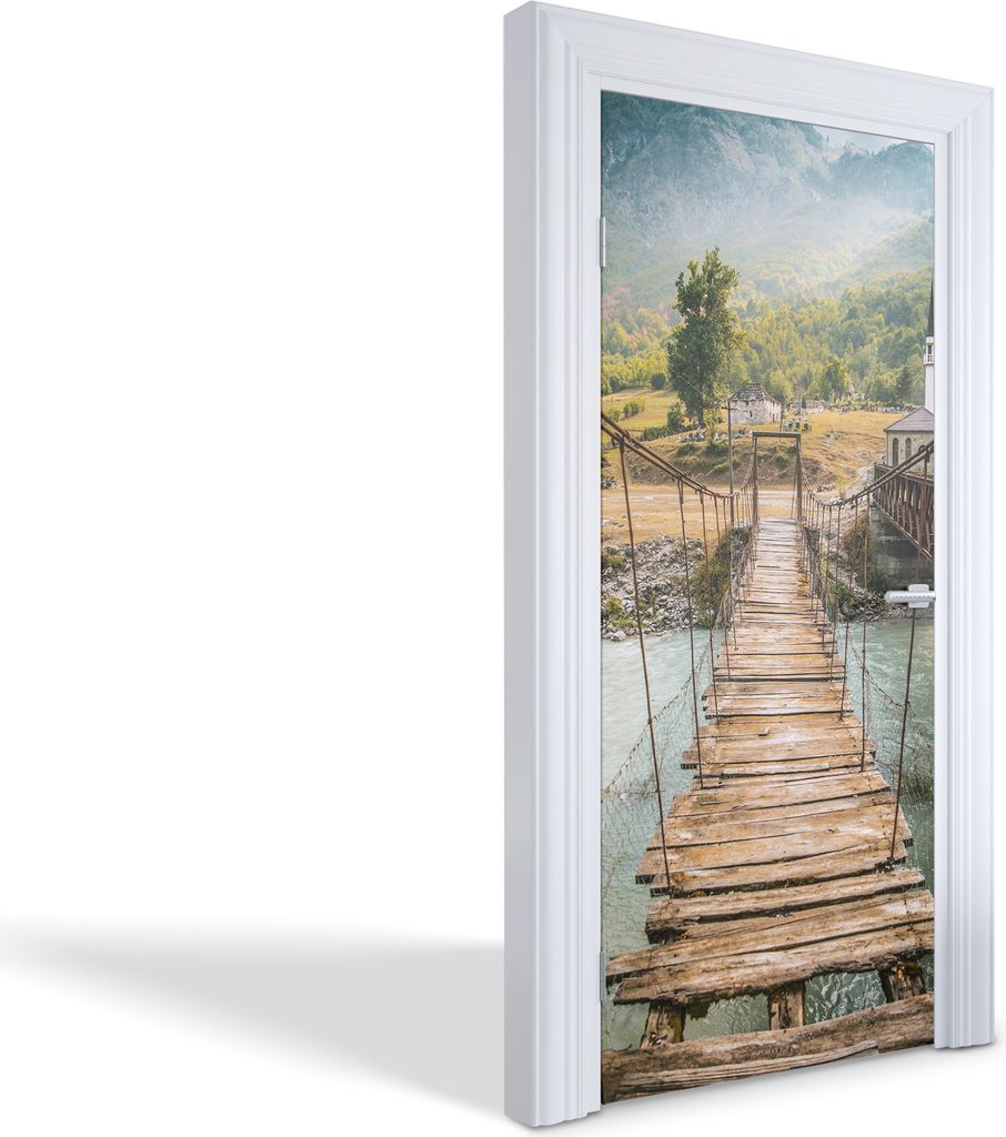 Türdeko Aufkleber Selbstklebende Wandsticker Personalisiert - Berghängebrücke - 95 x 205 cm