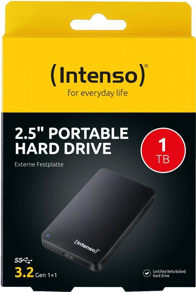 Intenso Draagbare Externe Harde Schijf 2,5", HDD, 1 TB, USB Productafbeelding 