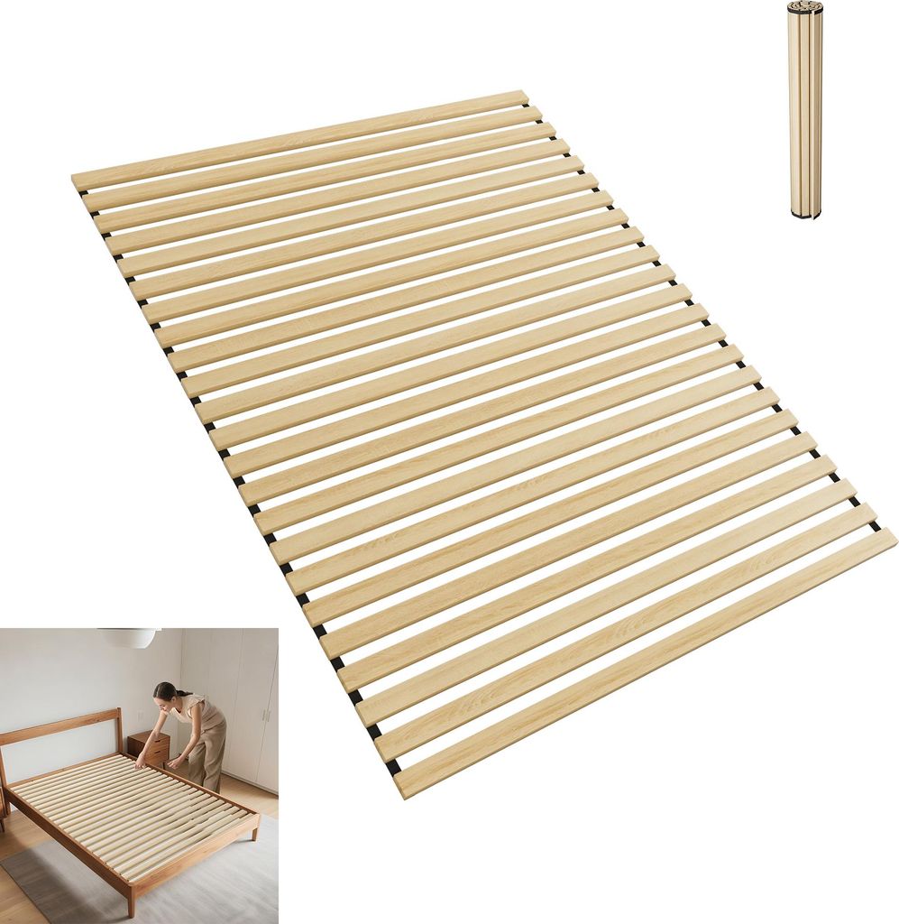 UISEBRT Rollrost 160x200 cm Lattenrost Rolllattenrost Produktbild 