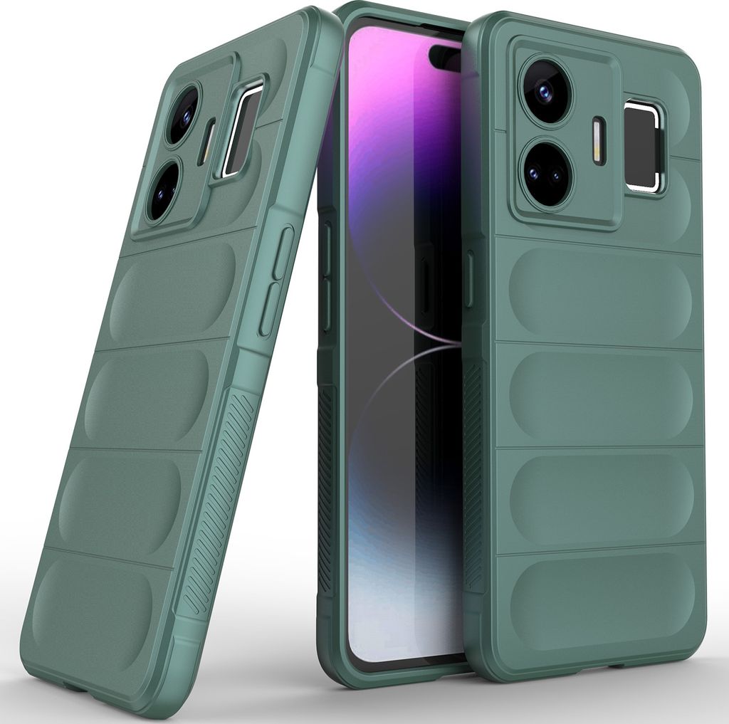 Realme GT Neo 5 Hülle, Weich TPU Silikon Stossfest Anti-rutsch Schutzhülle für Realme GT Neo 5 Grün