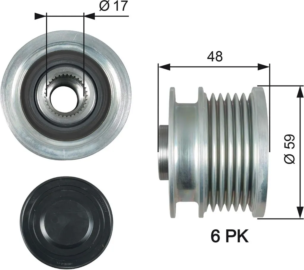 Poulie Roue Libre Alternateur GATES OAP7178 pour Astra J et Insignia A