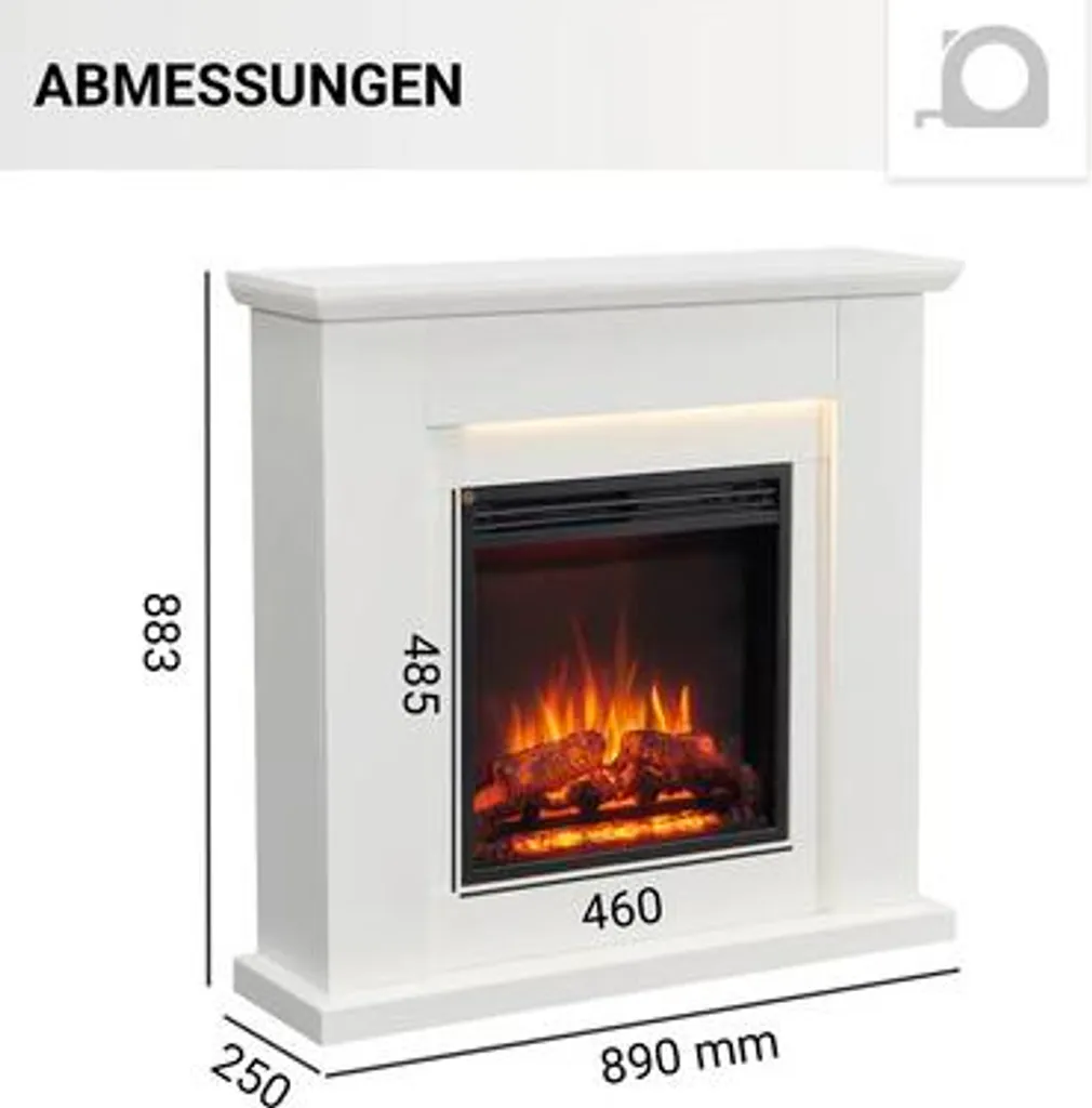 Cheminée électrique décorative blanche BALDERIA Pandora 2000 Watts