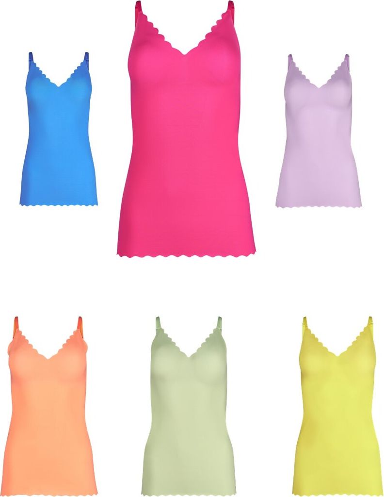Skiny Damen Spaghettishirt herausnehmbare Pads Micro Lovers Sommerfarben