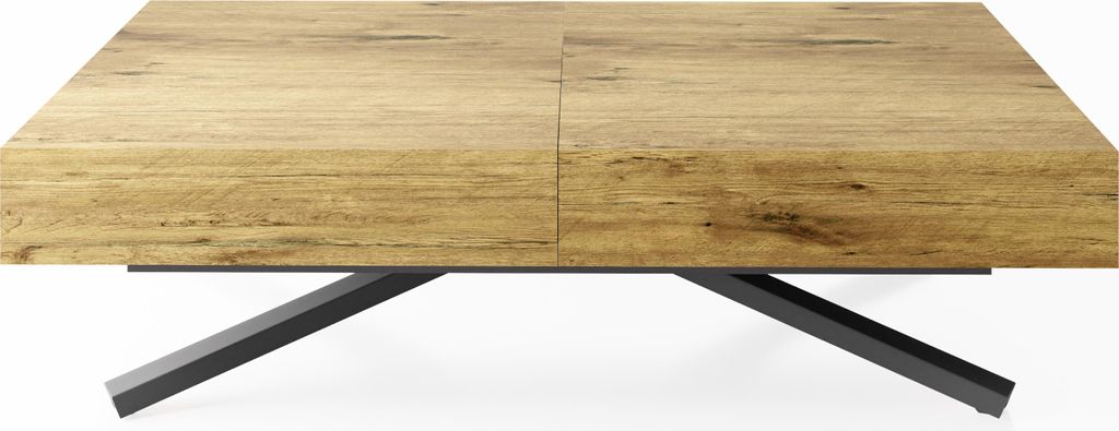 Couchtisch Höhenverstellbar und Ausziehbar Cavetta X - Wohnzimmertisch Esstisch Multifunktionstisch 120-200/80/27-76 cm Lancelot Eiche