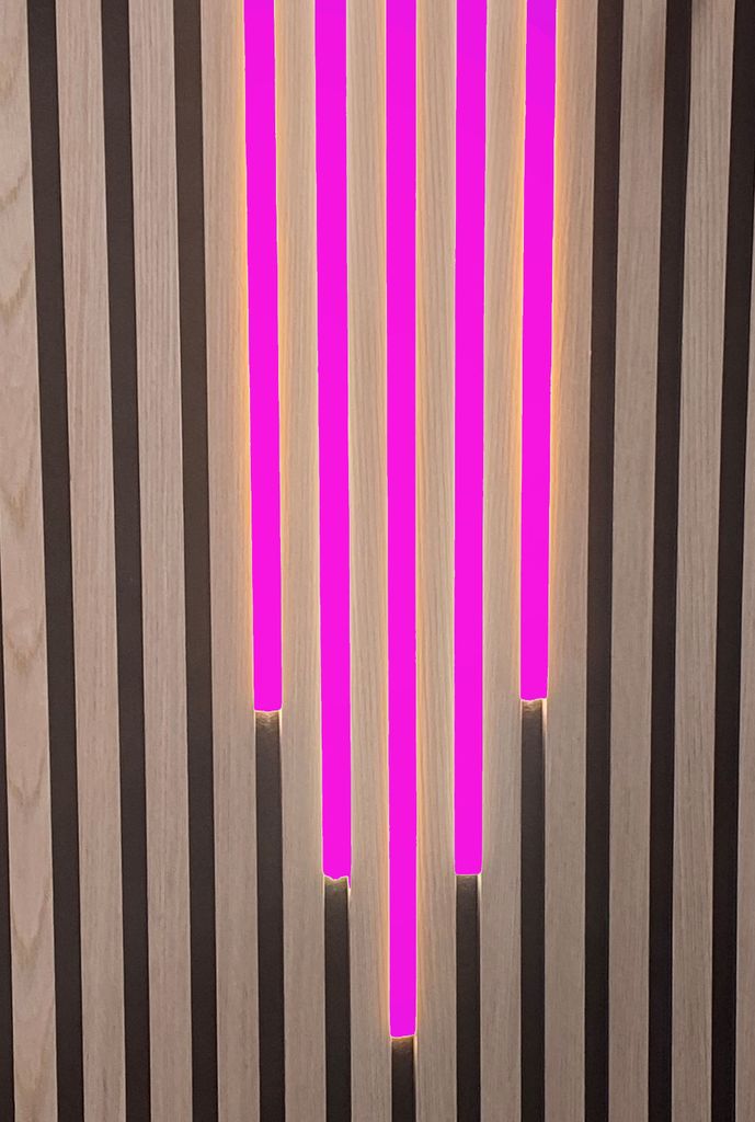 5189 LED Leuchten Mix KS-schwarz 60-80-100-80-60cm Netzteil PINK