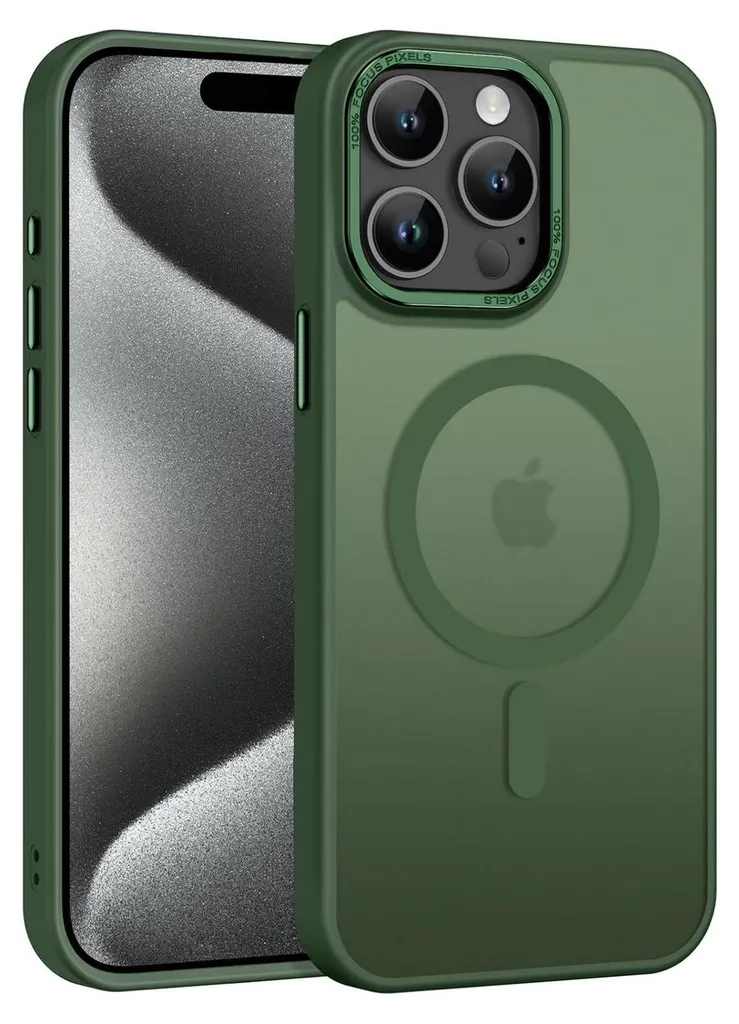 Custodia Magnetica iPhone 15 Pro TPU Antiscivolo Protezione Metallo