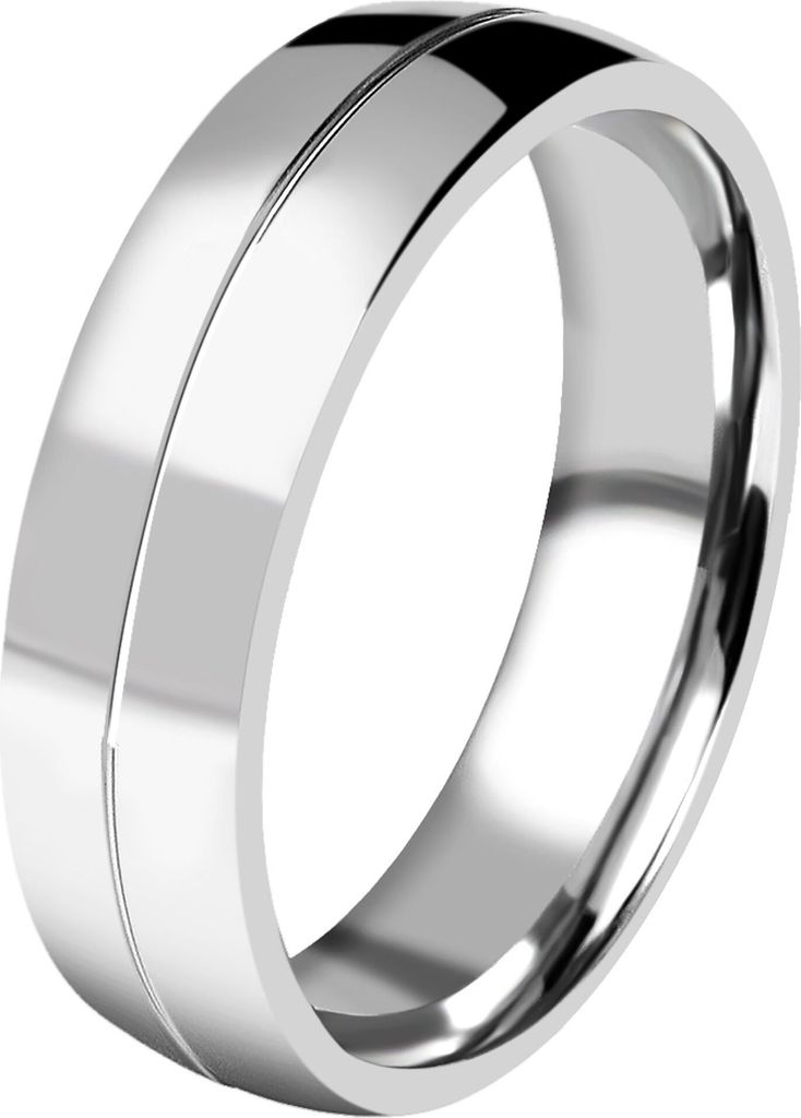 Akzent Herren-Partnerring, Edelstahl, silberfarben