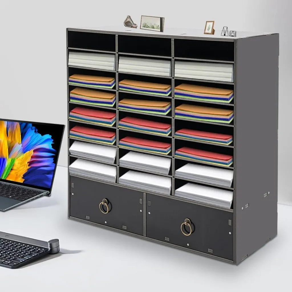 Casier de tri postal 24 compartiments avec tiroirs pour bureau A4