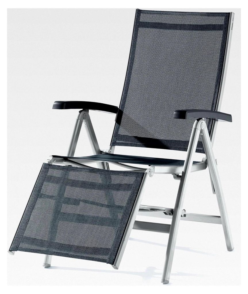 Relaxliege Bodega, Aluminium, Vollkunststoff und Textilux-Gewebe, eisengrau-silbergrau