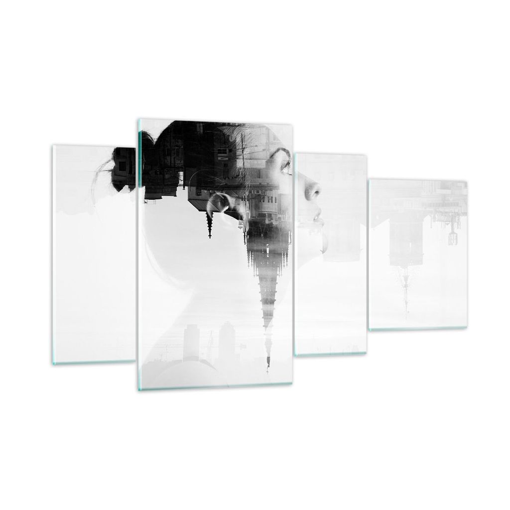 Bilder auf glas - Frau modern - 120x70cm - Glasbilder - Wandbilder - Bilder - Kunstdruck - zum Aufhängen bereit - Wanddekoration aus Glas - Glas B...