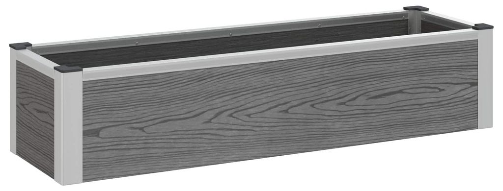 vidaXL Vyvýšený záhon, sivý, 100 x 30 x 22 cm, WPC a hliník Obrázok produktu 