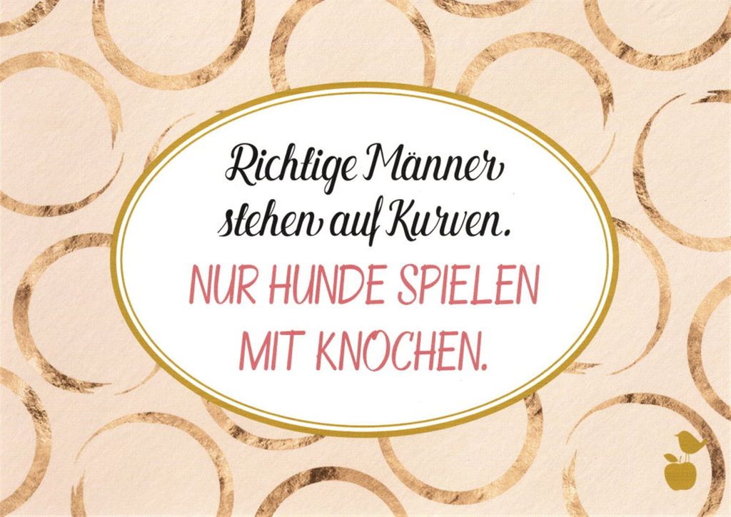 Postkarte MainSpatzen "Richtige Männer stehen auf Kurven. Nur ..."