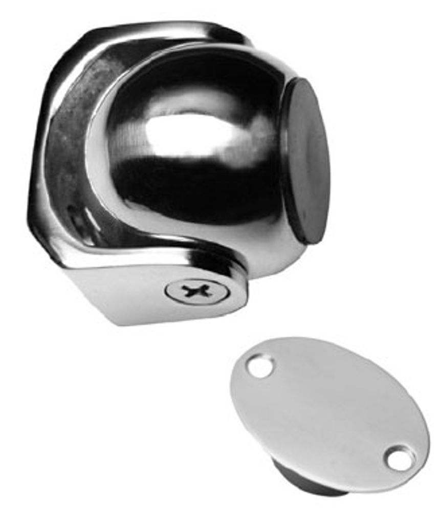 Magnet-Türhalter, schwenkbar, mit Einbauplatte, 57x34mm, Edelstahl A4