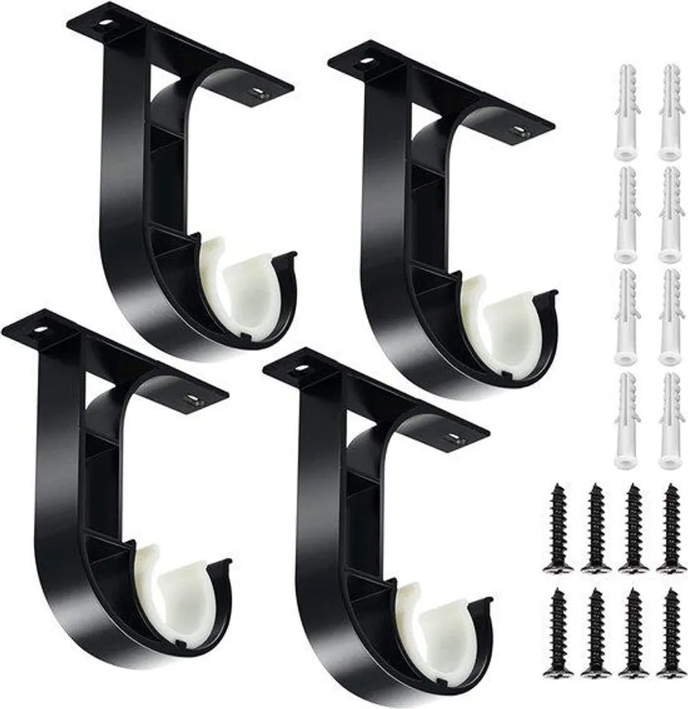 Supports de barres en aluminium noir Heavy Duty lot de 4 haute qualité