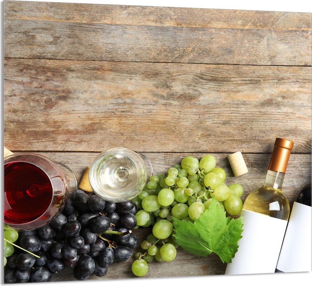 GLASPLATTE FÜR KÜCHE 65x60 Holz