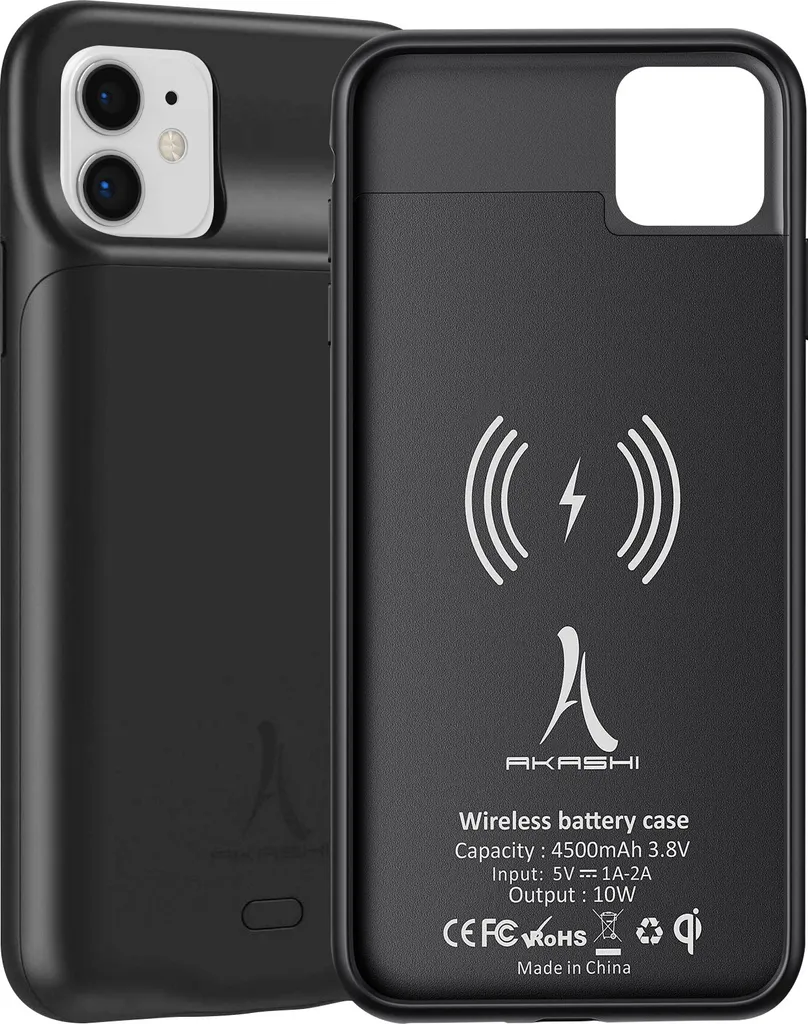 Coque Batterie iPhone 11 4500mAh Akashi - Charge Rapide et Design Slim Noir - 5